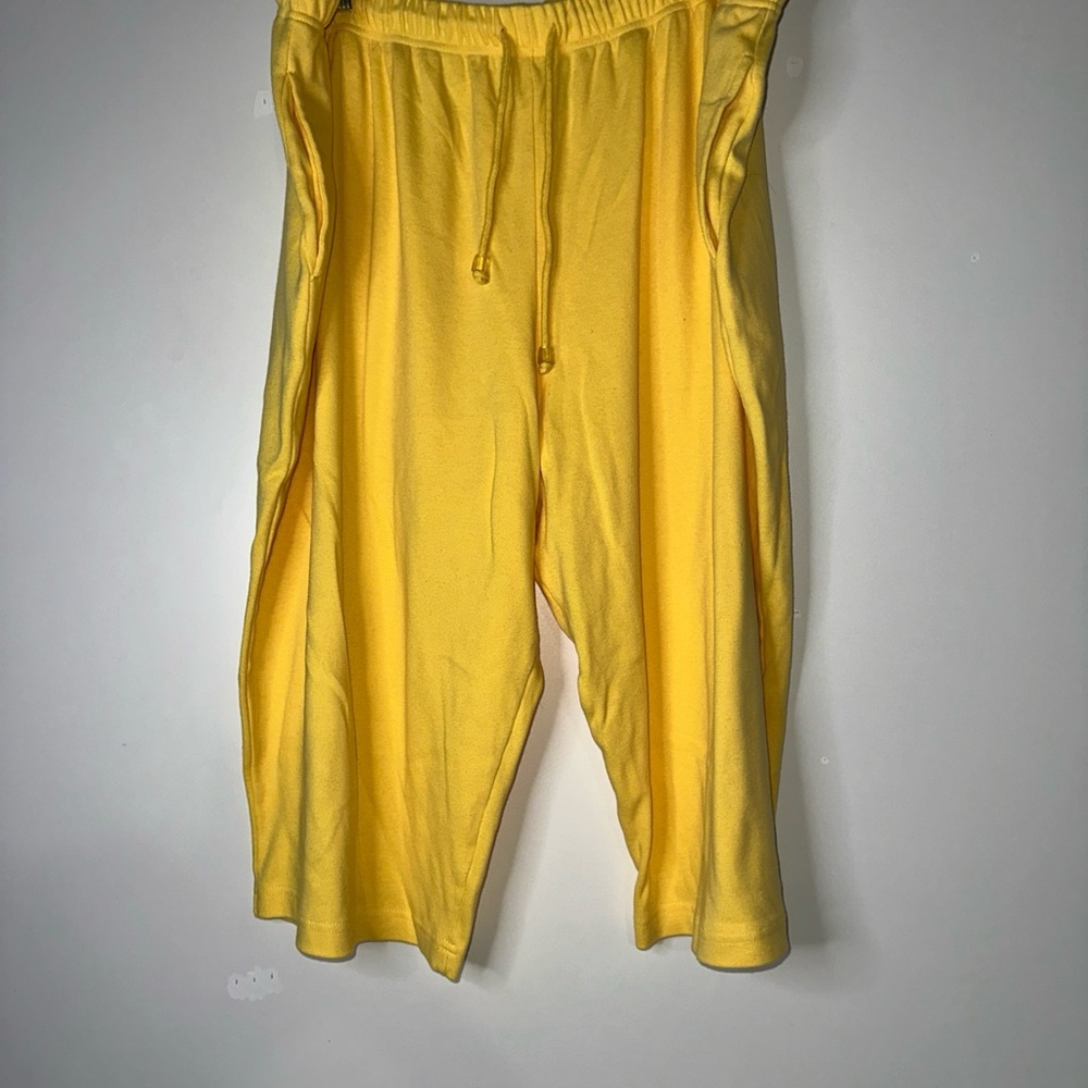 Sunny Yellow Drawstring Sweatpant Capri’s - Picture 1 of 4